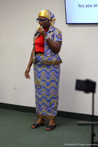 Sharing the word with the congregation.